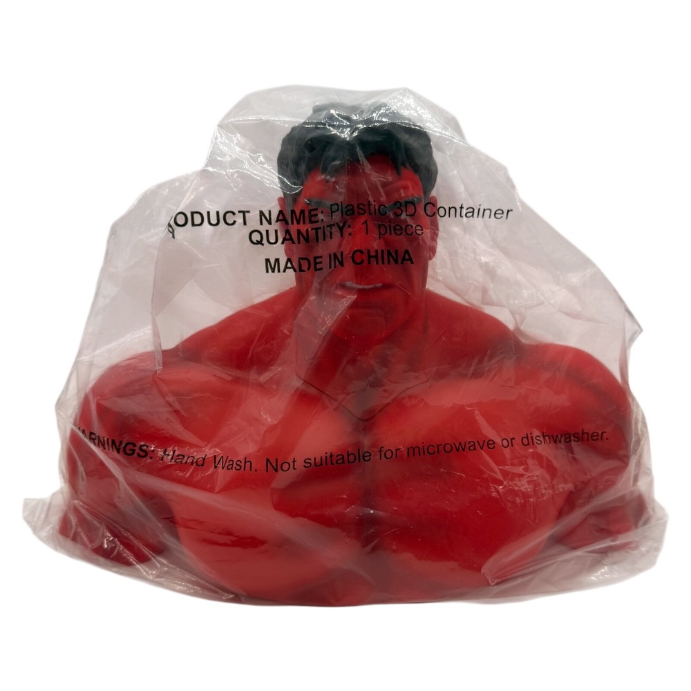 Regal Marvel Red Hulk Popcorn Bucket 3D Plastic Container New